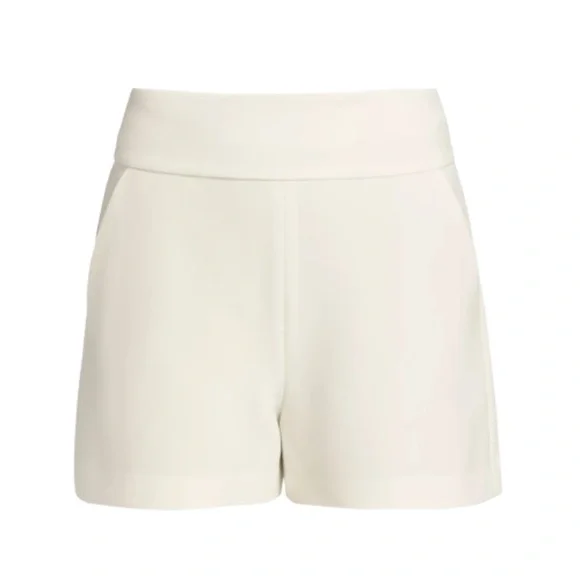 NWT Alice + Olivia Donald High Waist Shorts, Off White, Size 10